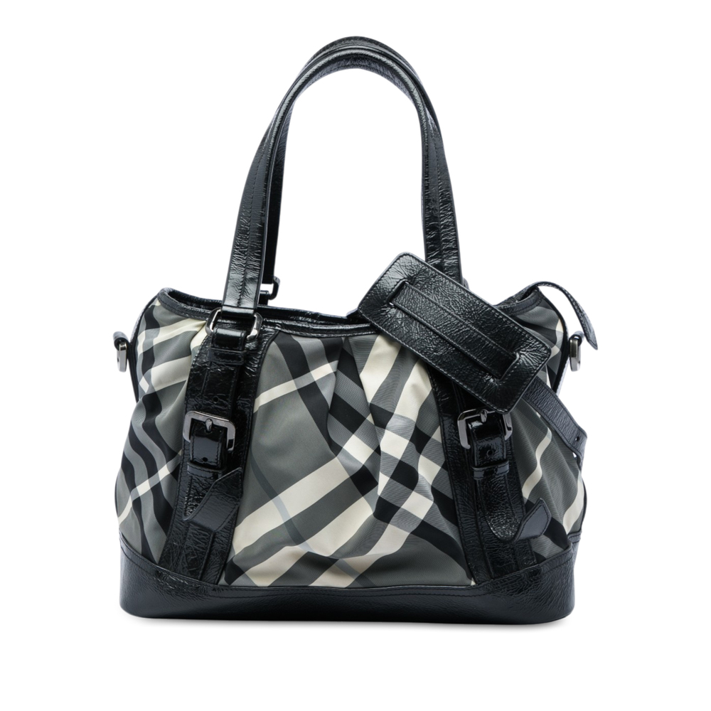 Pre-Loved Burberry Medium Beat Check Nylon Lowry Satchel
